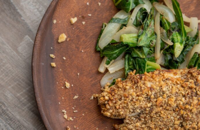 Tilapia with walnut crust is ready in minutes in an air fryer